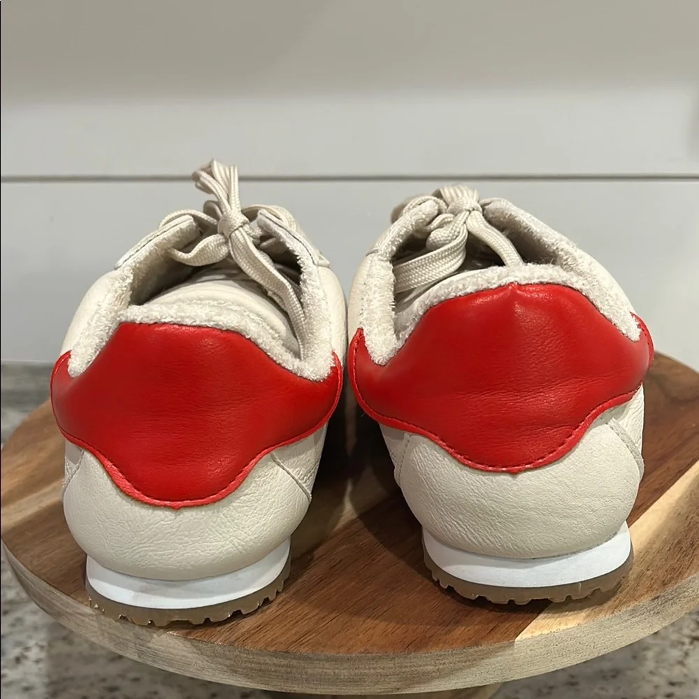 DV by Dolce Vita Red and Cream Vita Rascal T-Toe Sneakers (For Women)‎ Like NEW